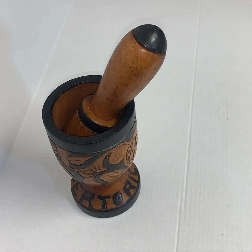 Hand Carved Pineapple Mortar and Pestle 6.5